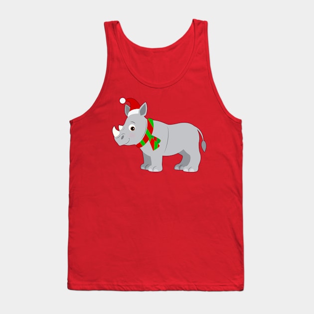 Cute Rhino Dressed for the Holidays Tank Top by PenguinCornerStore